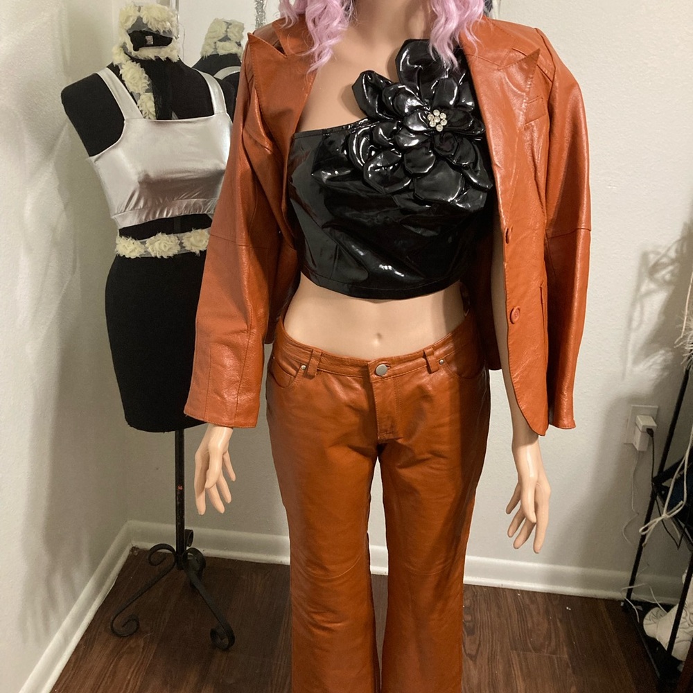 2Piece Leather Pantsuit